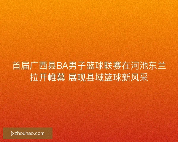 首届广西县BA男子篮球联赛在河池东兰拉开帷幕 展现县域篮球新风采