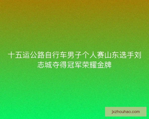 十五运公路自行车男子个人赛山东选手刘志城夺得冠军荣耀金牌