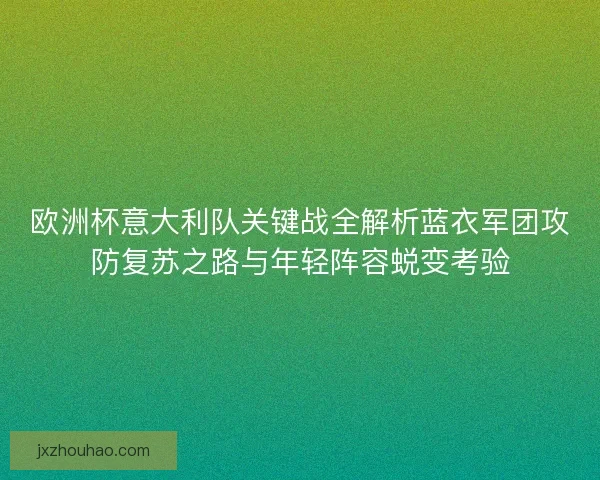 欧洲杯意大利队关键战全解析蓝衣军团攻防复苏之路与年轻阵容蜕变考验