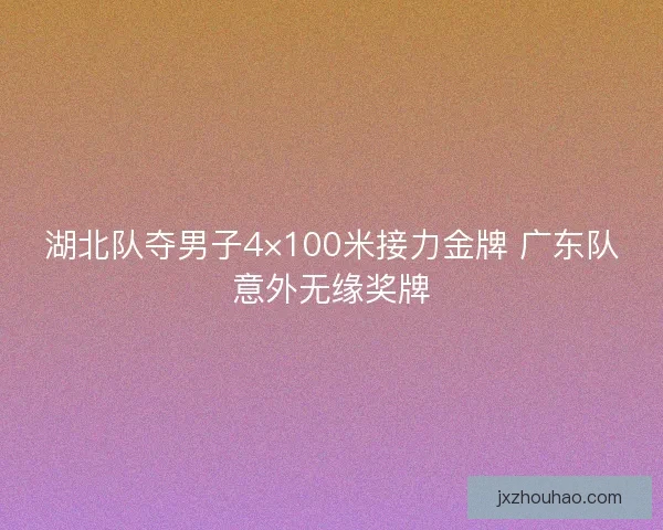 湖北队夺男子4×100米接力金牌 广东队意外无缘奖牌 湖北队夺男子4×100米接力金牌 广东队意外无缘奖牌